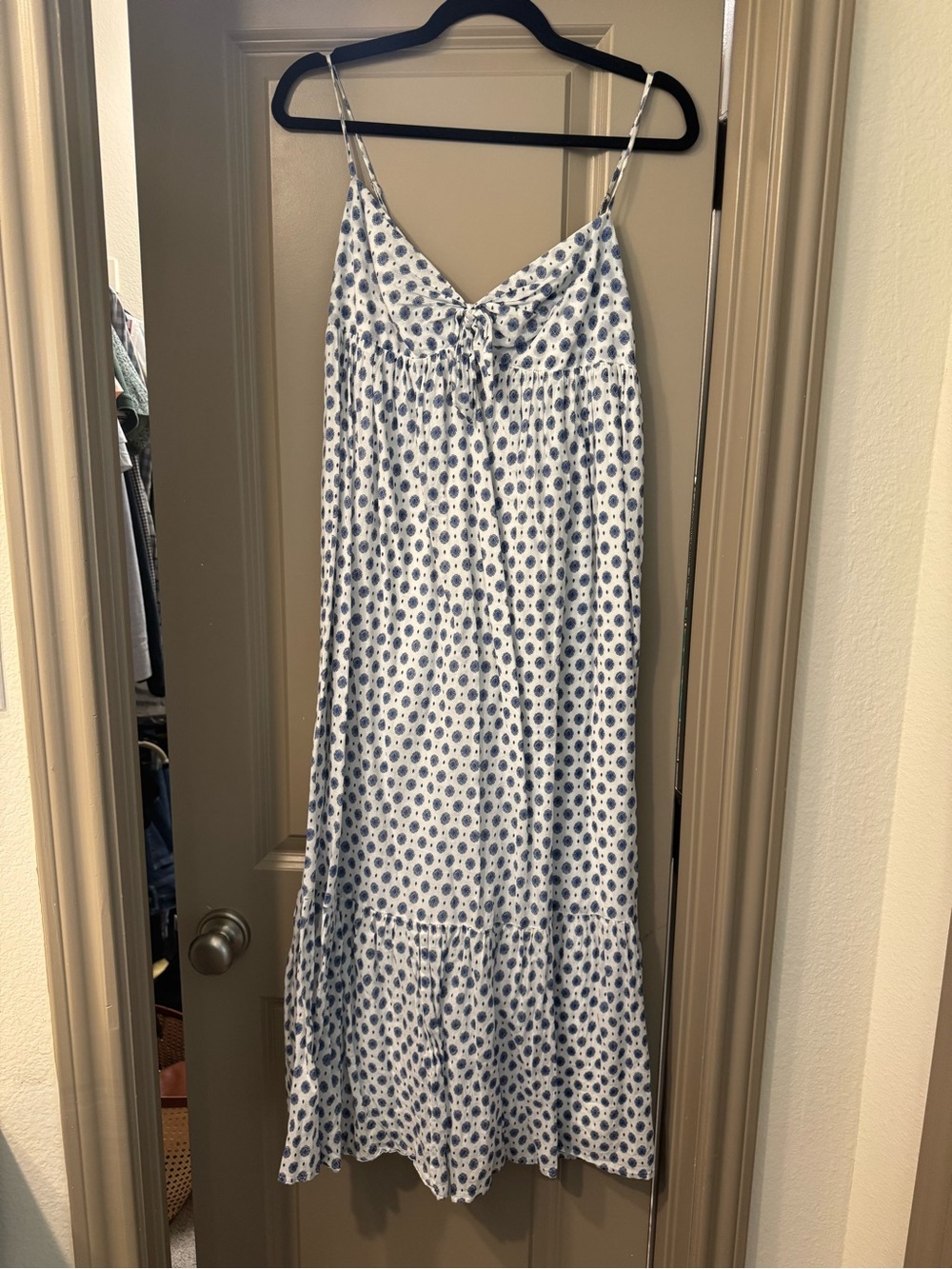 J. Crew Blue and White Midi Dress